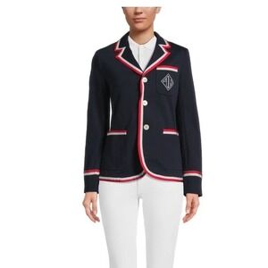 Polo Ralph Lauren Blue Blazer Red White Grosgrain‎ Ribbon Trim Size 4 Preppy